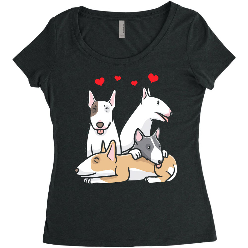 Miniature Bull Terrier Miniature Bull Terrier Dog Women's Triblend Scoop T-shirt by piecultivated | Artistshot