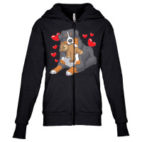 Bernese Mountain Dog T  Shirt Bernese Mountain Dog With Hearts T  Shir Youth Zipper Hoodie | Artistshot