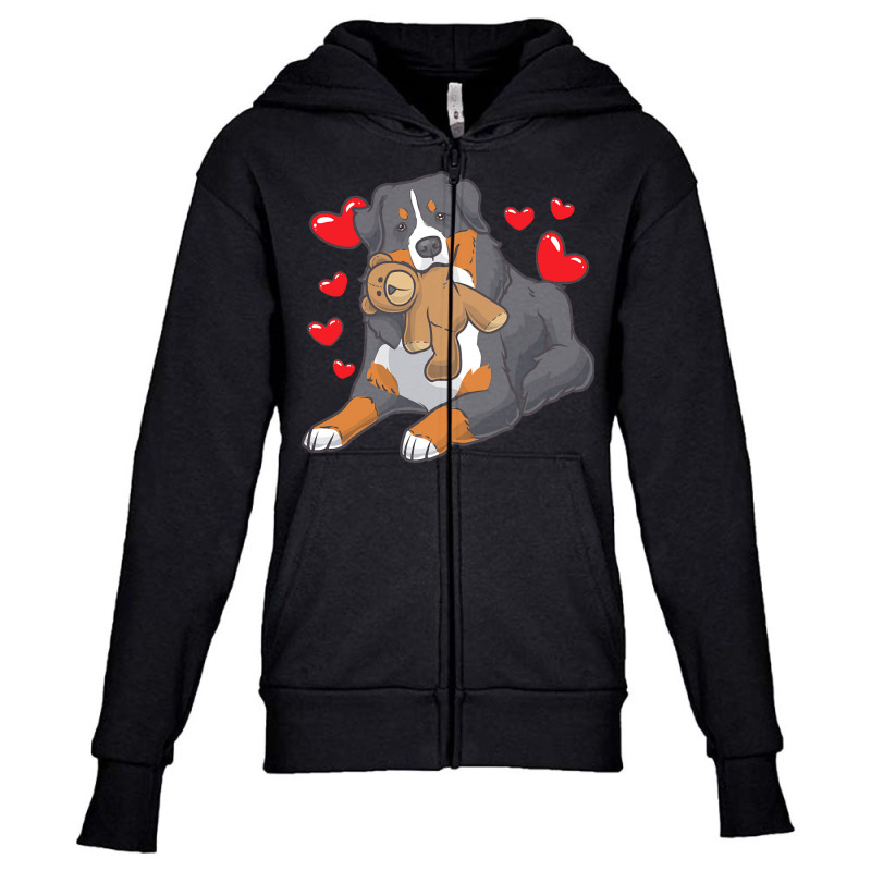 Bernese Mountain Dog T  Shirt Bernese Mountain Dog With Hearts T  Shir Youth Zipper Hoodie | Artistshot