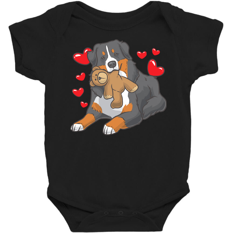 Bernese Mountain Dog T  Shirt Bernese Mountain Dog With Hearts T  Shir Baby Bodysuit | Artistshot