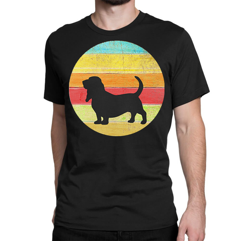 Retro Vintage Aesthetic T  Shirt Retro Basset Hound T Shirt Hoodie Mug Classic T-shirt by brekkeelton | Artistshot