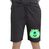 Fluffy Green One Eyed Monster With Horns Halloween Vintage Short | Artistshot