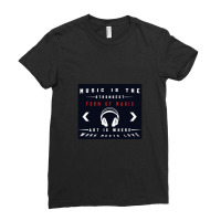 Headphone Music Is The Strongest Form Of Magic Art Is Where Work Meets Ladies Fitted T-shirt | Artistshot