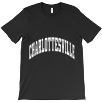 Charlottesville Virginia Va Varsity Style White Text Long Sleeve T Shi T-shirt | Artistshot