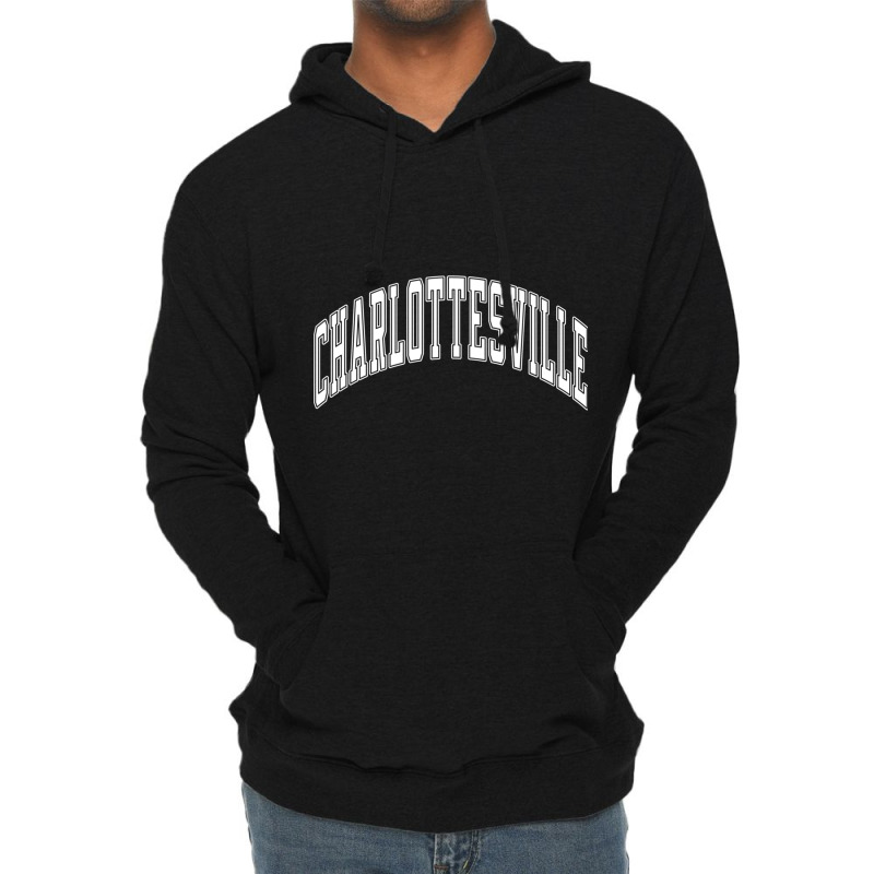 Charlottesville Virginia Va Varsity Style White Text Long Sleeve T Shi Lightweight Hoodie | Artistshot