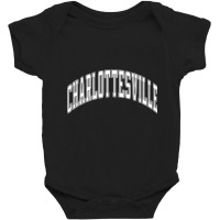 Charlottesville Virginia Va Varsity Style White Text Long Sleeve T Shi Baby Bodysuit | Artistshot