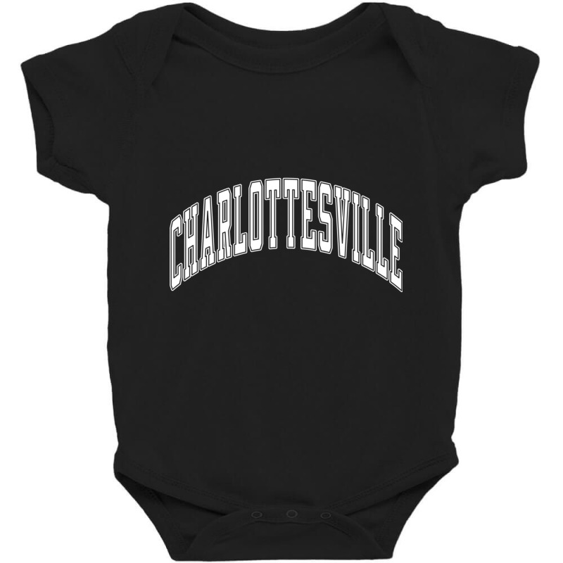 Charlottesville Virginia Va Varsity Style White Text Long Sleeve T Shi Baby Bodysuit | Artistshot