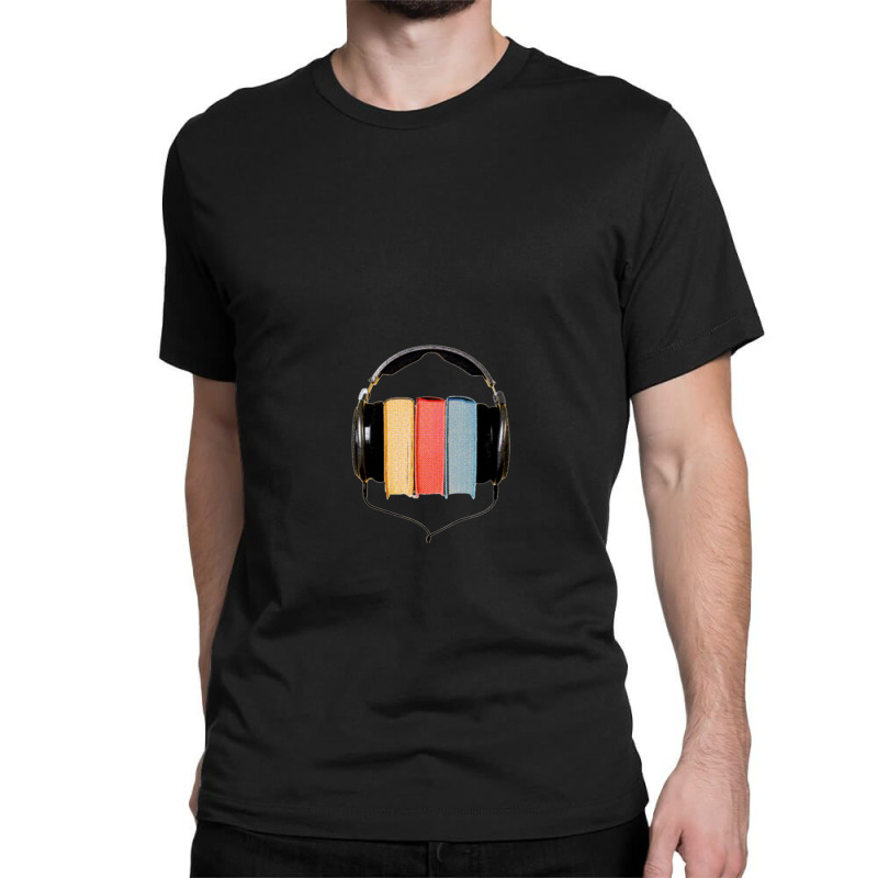 Headphones And Books Classic T-shirt by LarryCory | Artistshot