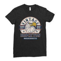 Retro Bald Eagle Brockton Massachusetts Vintage Limited Edition Ladies Fitted T-shirt | Artistshot