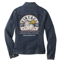 Retro Bald Eagle Brockton Massachusetts Vintage Limited Edition Ladies Denim Jacket | Artistshot