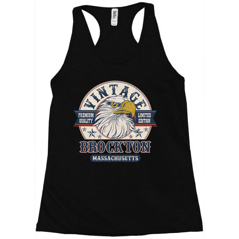 Retro Bald Eagle Brockton Massachusetts Vintage Limited Edition Racerback Tank by Bananamiropera | Artistshot