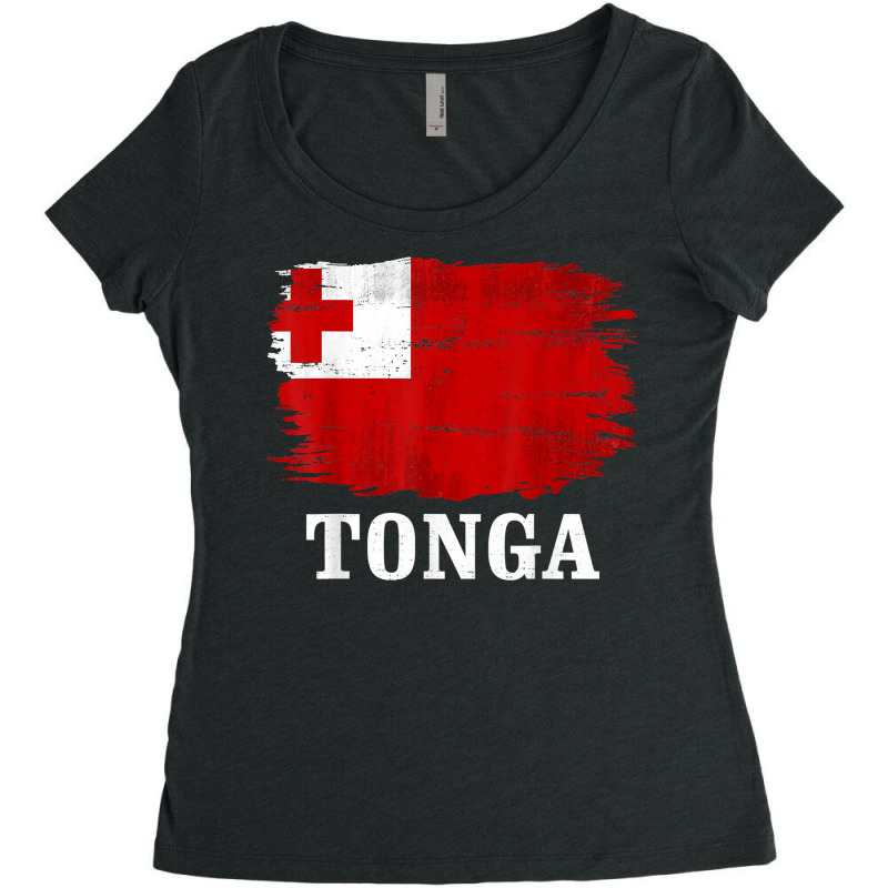 Vintage Tonga Flag For Tongan Gift T Shirt Women's Triblend Scoop T-shirt by cm-arts | Artistshot