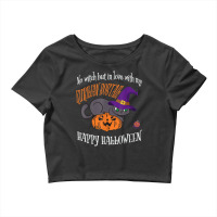 Kurilian Bobtail   Cat Lover Not A Witch Funny Halloween T Shirt Crop Top | Artistshot