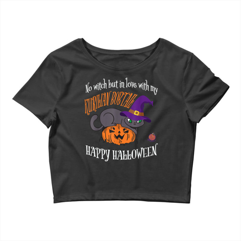 Kurilian Bobtail   Cat Lover Not A Witch Funny Halloween T Shirt Crop Top by cm-arts | Artistshot