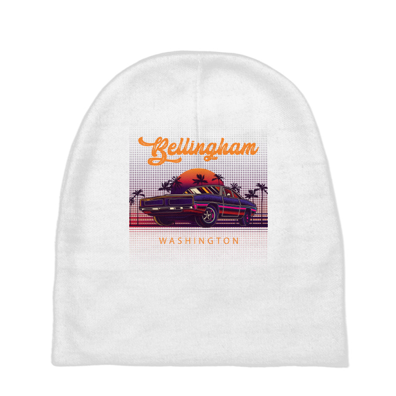 Bellingham Washington Retro Vintage 80s 90s Muscle Cars Retrowave Aest Baby Beanies | Artistshot