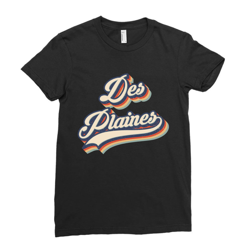 I Love Des Plaines City Usa Retro Vintage Ladies Fitted T-Shirt by HydraAntBoxing | Artistshot