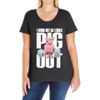 I Work Out So I Could Pig Out For A Animal Lover Pig Lover Ladies Curvy T-shirt | Artistshot