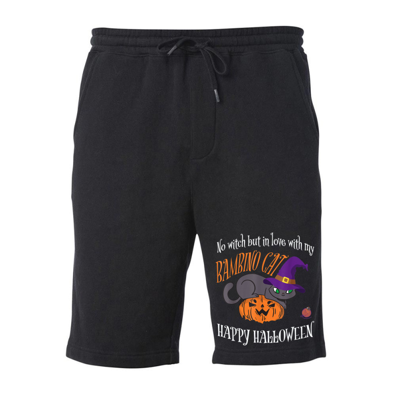 Bambino Cat   Cat Lover Not A Witch Funny Halloween Fleece Short by Fashzilla | Artistshot