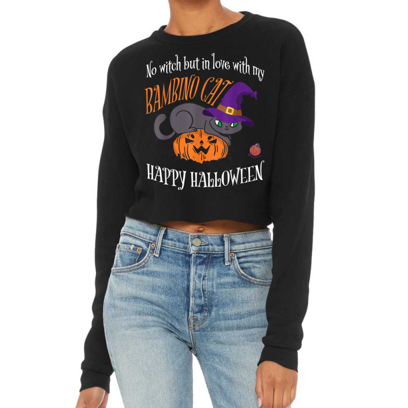 Bambino Cat   Cat Lover Not A Witch Funny Halloween Cropped Sweater by Fashzilla | Artistshot