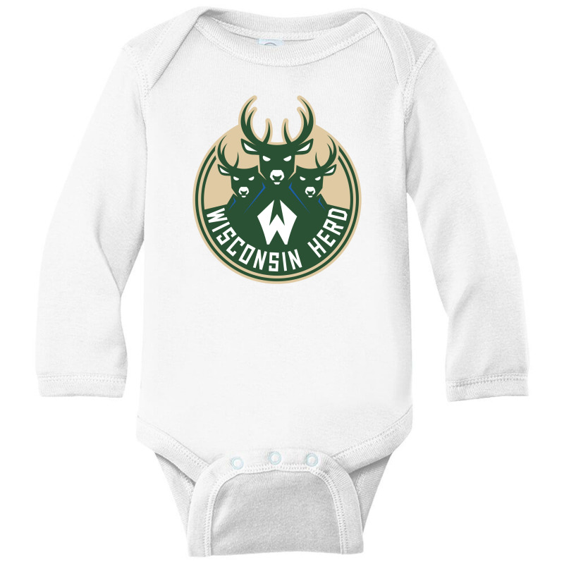 The Wisconsin Herd Basketball Long Sleeve Baby Bodysuit | Artistshot