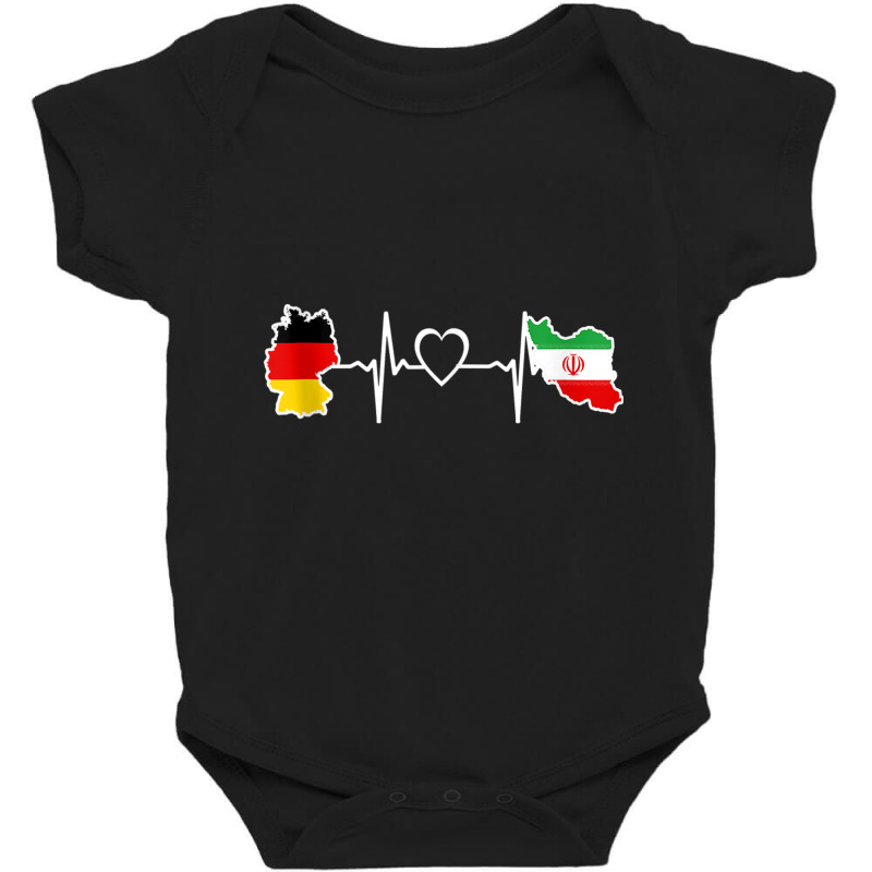 Iran Germany Flag Iranian German Heartbeat Tank Top Baby Bodysuit by cm-arts | Artistshot