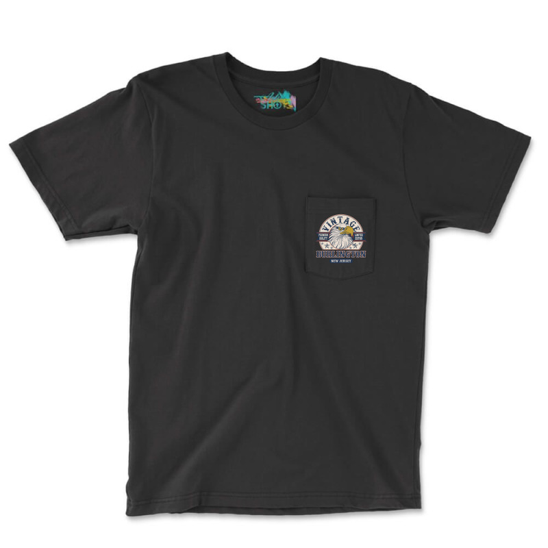 Retro Bald Eagle Burlington New Jersey Vintage Limited Edition Pocket T-shirt | Artistshot