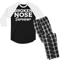 Womens Broken Nose Survivor Broken Bone Injury Recovery Tank Top Men's 3/4 Sleeve Pajama Set | Artistshot