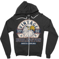 Retro Bald Eagle Burlington North Carolina Vintage Limited Edition Zipper Hoodie | Artistshot