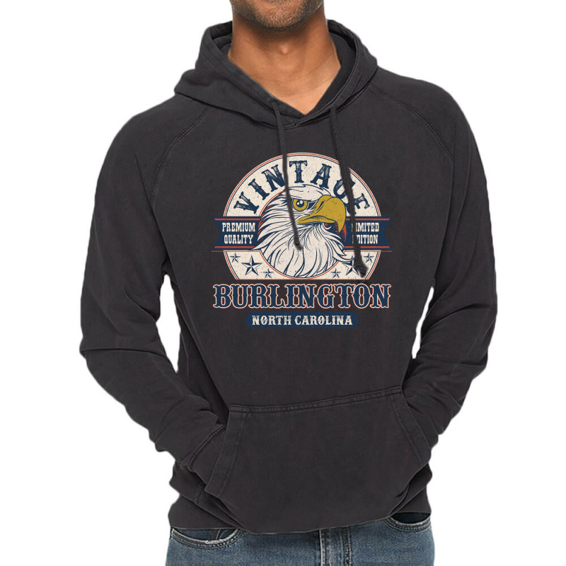 Retro Bald Eagle Burlington North Carolina Vintage Limited Edition Vintage Hoodie | Artistshot