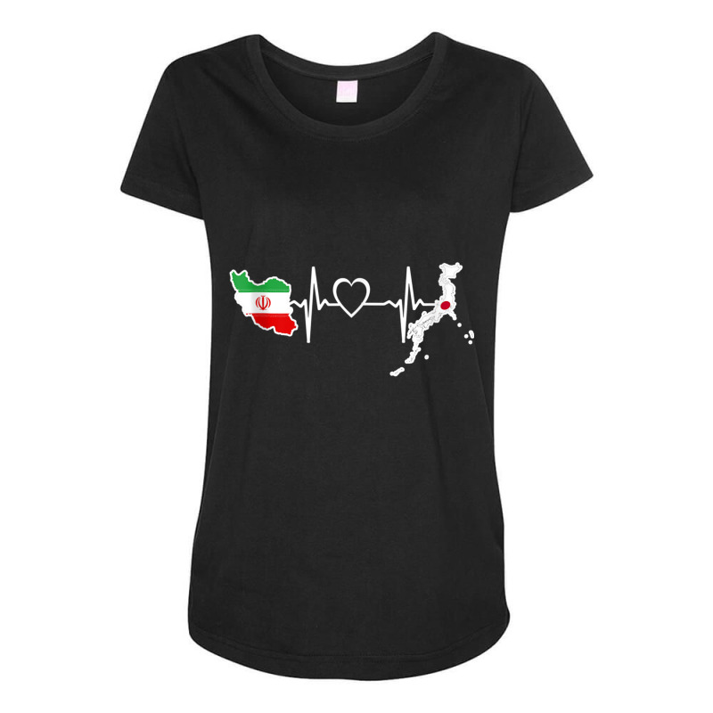 Iran Japan Flag Iranian Japanese Heartbeat Tank Top Maternity Scoop Neck T-shirt by cm-arts | Artistshot