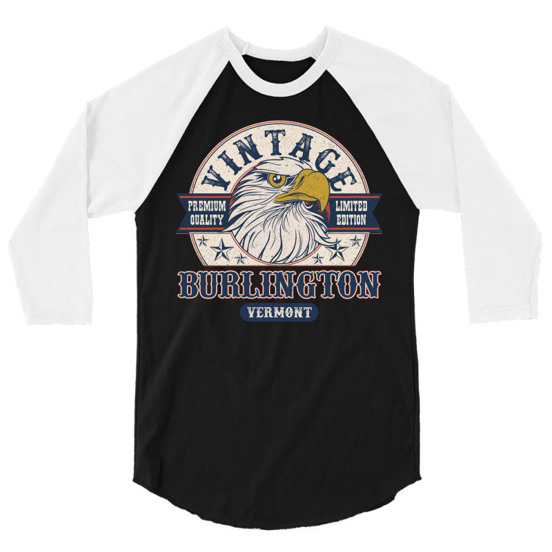 Retro Bald Eagle Burlington Vermont Vintage Limited Edition 3/4 Sleeve Shirt | Artistshot