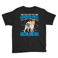 Greenland Dog T  Shirt Greenland Dog With Guardian Angel T  Shirt Youth Tee | Artistshot