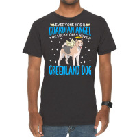 Greenland Dog T  Shirt Greenland Dog With Guardian Angel T  Shirt Vintage T-shirt | Artistshot