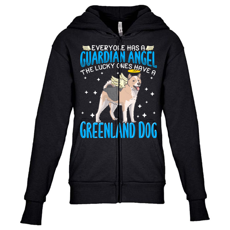 Greenland Dog T  Shirt Greenland Dog With Guardian Angel T  Shirt Youth Zipper Hoodie | Artistshot