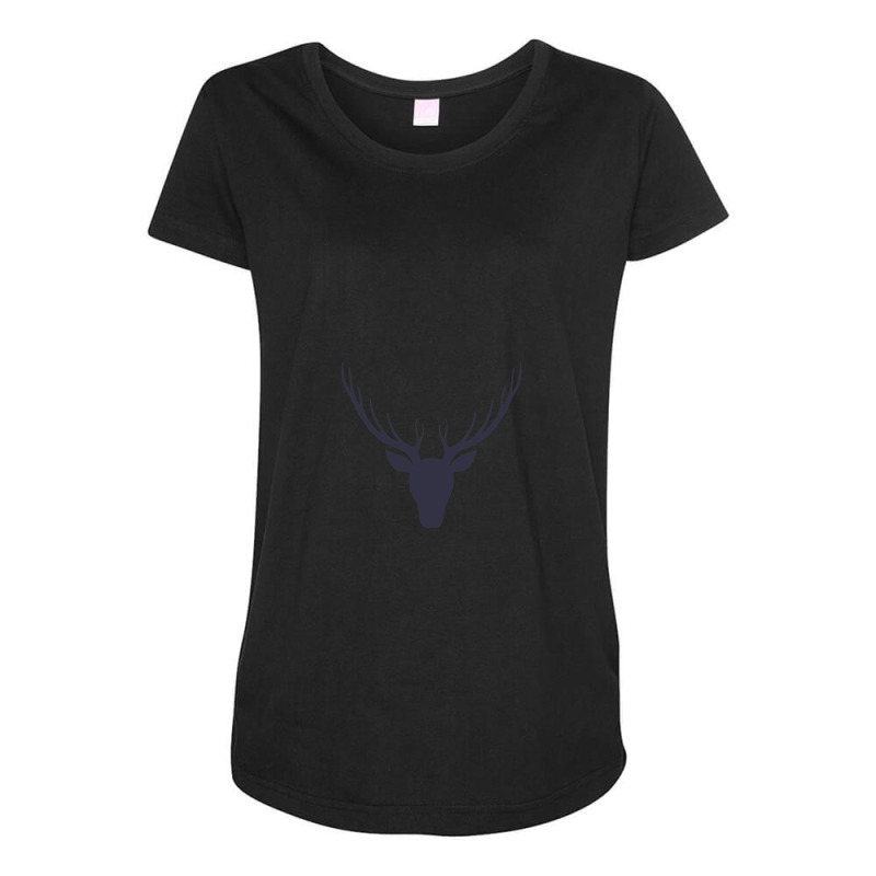 Silhouette Of A Deer Head. Forest Animals. Isolated Maternity Scoop Neck T-shirt by MirandaSeger | Artistshot