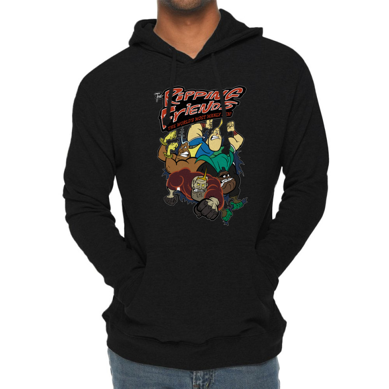 Tributetotherippingfriendstheworld'smostmanlymen!superheroparodycartoo Lightweight Hoodie | Artistshot