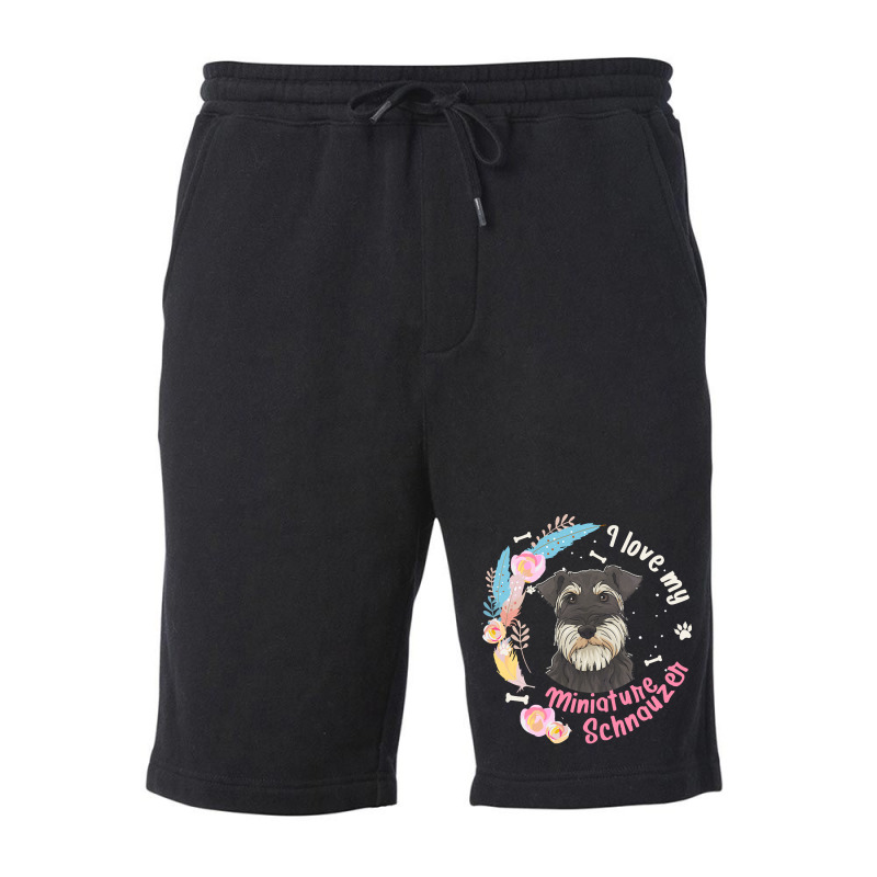 Miniature Schnauzer T  Shirt I Love My Miniature Schnauzer Dog T  Shir Fleece Short | Artistshot