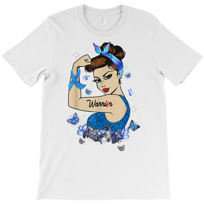 Diabetes Awareness Strong Warrior Woman Blue Ribbon T Shirt T-shirt | Artistshot