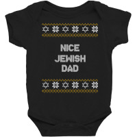 Nice Jewish Dad Ugly Hanukkah Sweater Chanukkah Jew Hannukah Baby Bodysuit | Artistshot