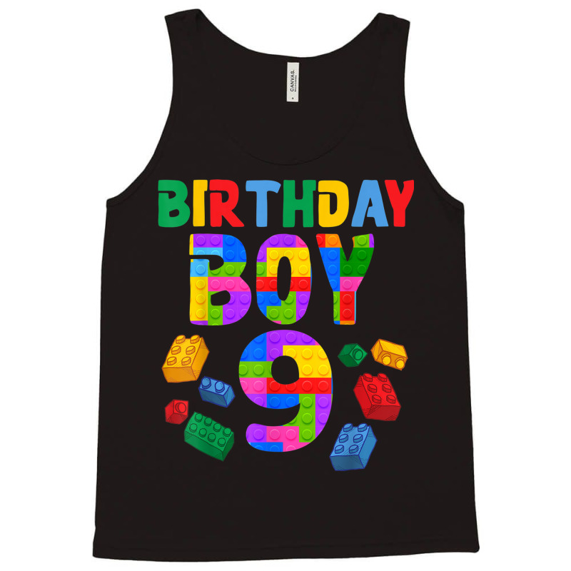 9th Birthday For Master Builder Boy 2013 Block Building Boys Tank Top by Outpost | Artistshot