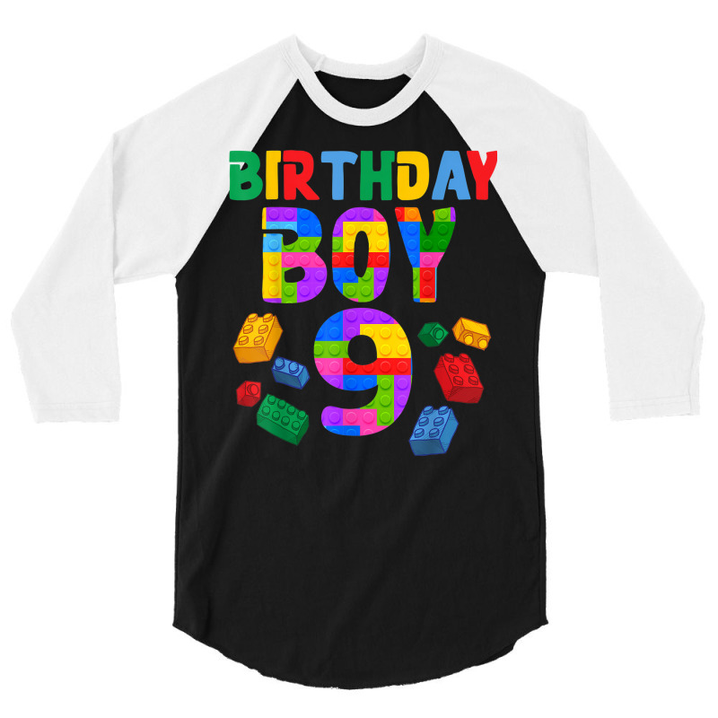 9th Birthday For Master Builder Boy 2013 Block Building Boys 3/4 Sleeve Shirt by Outpost | Artistshot