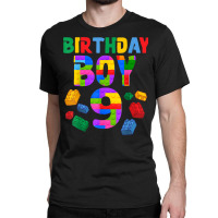 9th Birthday For Master Builder Boy 2013 Block Building Boys Classic T-shirt | Artistshot