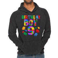 9th Birthday For Master Builder Boy 2013 Block Building Boys Vintage Hoodie | Artistshot