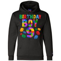 9th Birthday For Master Builder Boy 2013 Block Building Boys Champion Hoodie | Artistshot