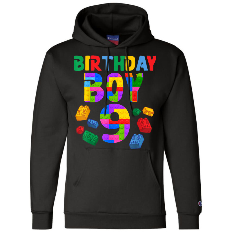 9th Birthday For Master Builder Boy 2013 Block Building Boys Champion Hoodie by Outpost | Artistshot