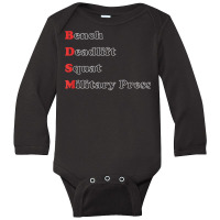 I'm Into B.dsm Bench Squat Deadlift Military Press T Shirt Long Sleeve Baby Bodysuit | Artistshot