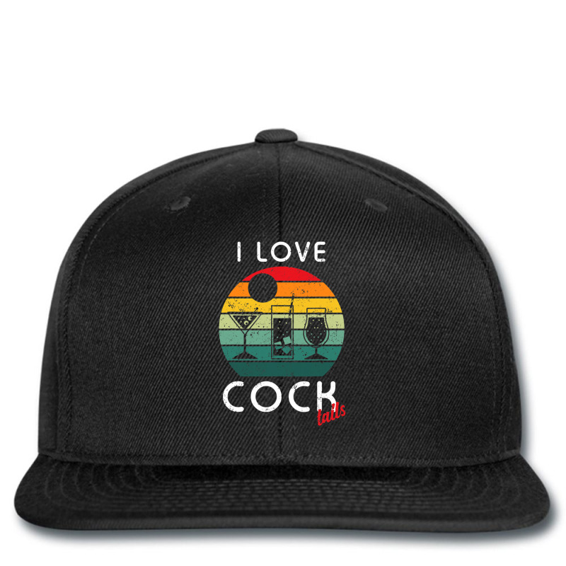 Retro I Love Cocktails Funny Adult Drinking Humor Pun Printed hat by cm-arts | Artistshot