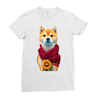 Flower Shiba Inu Ready To Moon Japanese American Aesthetic T Shirt Ladies Fitted T-shirt | Artistshot