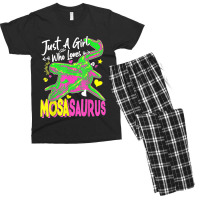 Just A Girl Who Loves Mosasaurus Girl Dinosaur Party Men's T-shirt Pajama Set | Artistshot