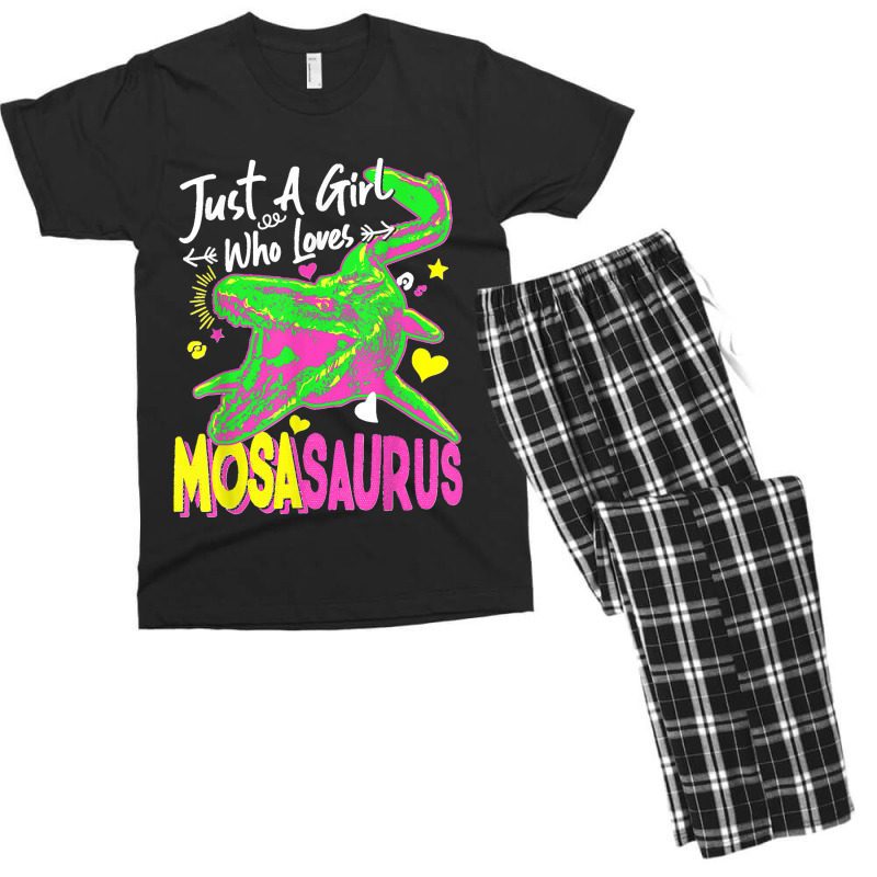 Just A Girl Who Loves Mosasaurus Girl Dinosaur Party Men's T-shirt Pajama Set | Artistshot